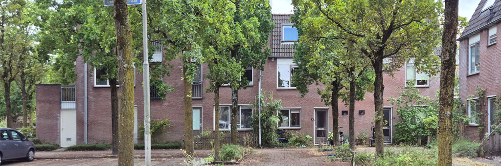 woningen met bomen ervoor
